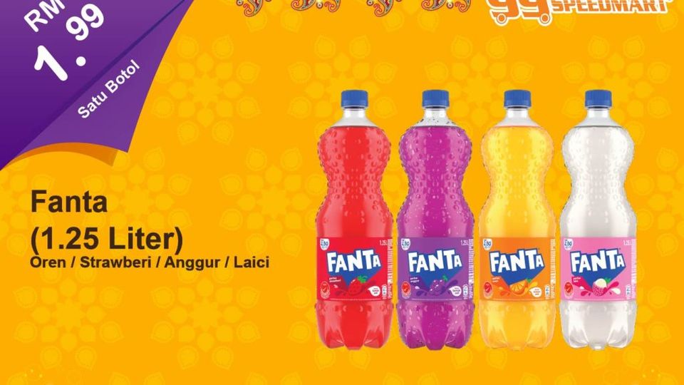 99 Speedmart Deepavali promotion card for Fanta 1.25L at RM1.99, ending 9 November 2026